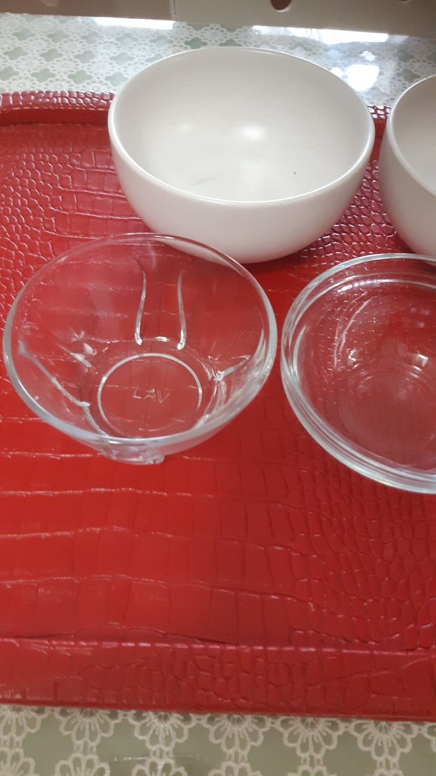 Beyaz Seramik ve Cam Kase Seti - Görsel 3