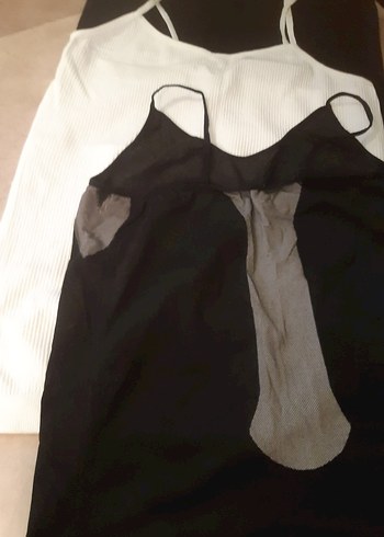 Beyaz ve Siyah İnce Askılı Hemşirelik Korsesi - Görsel 2