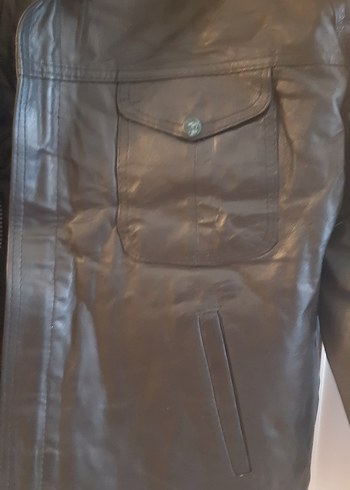 Erkek Siyah Deri   Ceket - Görsel 3