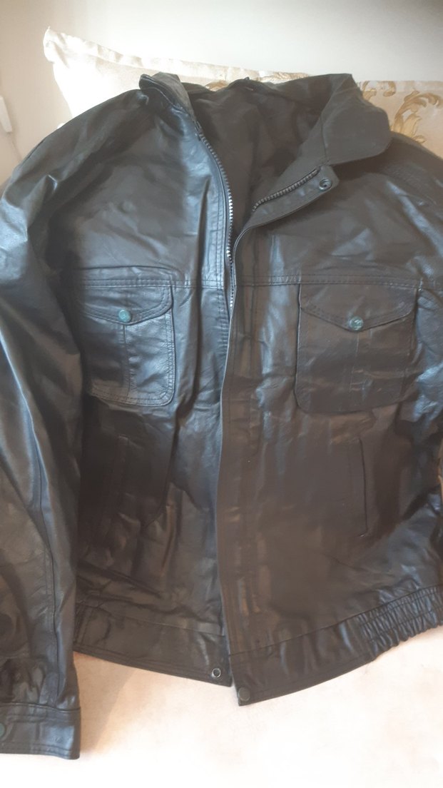 Erkek Siyah Deri   Ceket - Görsel 5