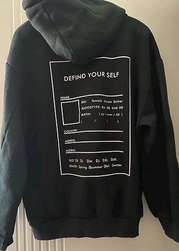 universal Beden Siyah Kapüşonlu Kadın Sweatshirt