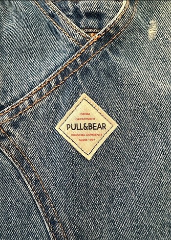 Kadın Mavi Denim Askılı Midi Salopet - Görsel 5