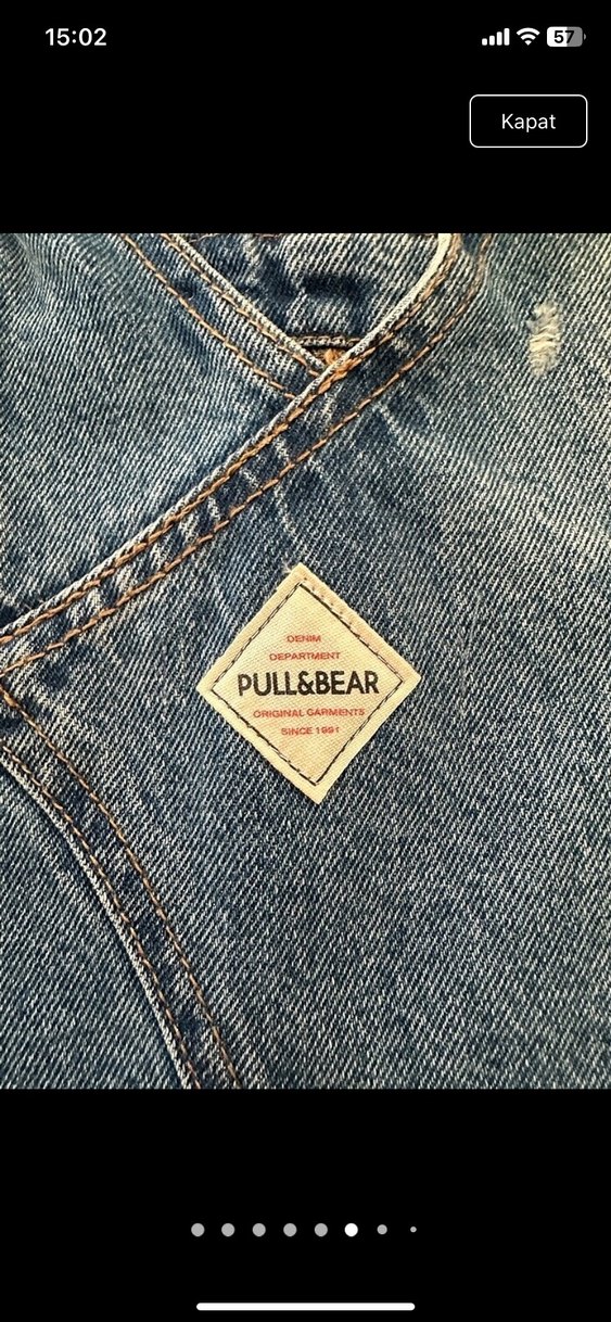 Kadın Mavi Denim Askılı Midi Salopet - Görsel 5