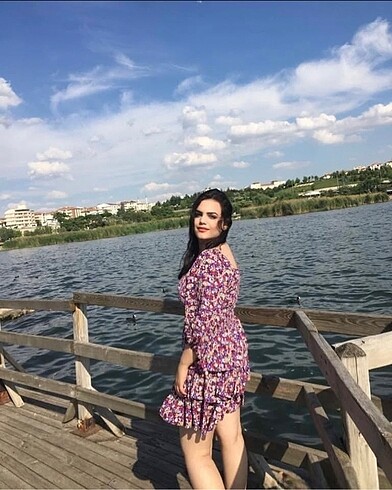 xl Beden Renkli yaz elbise