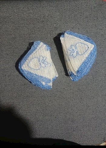 Mavi Kenarlı Örgü dantel - Görsel 3