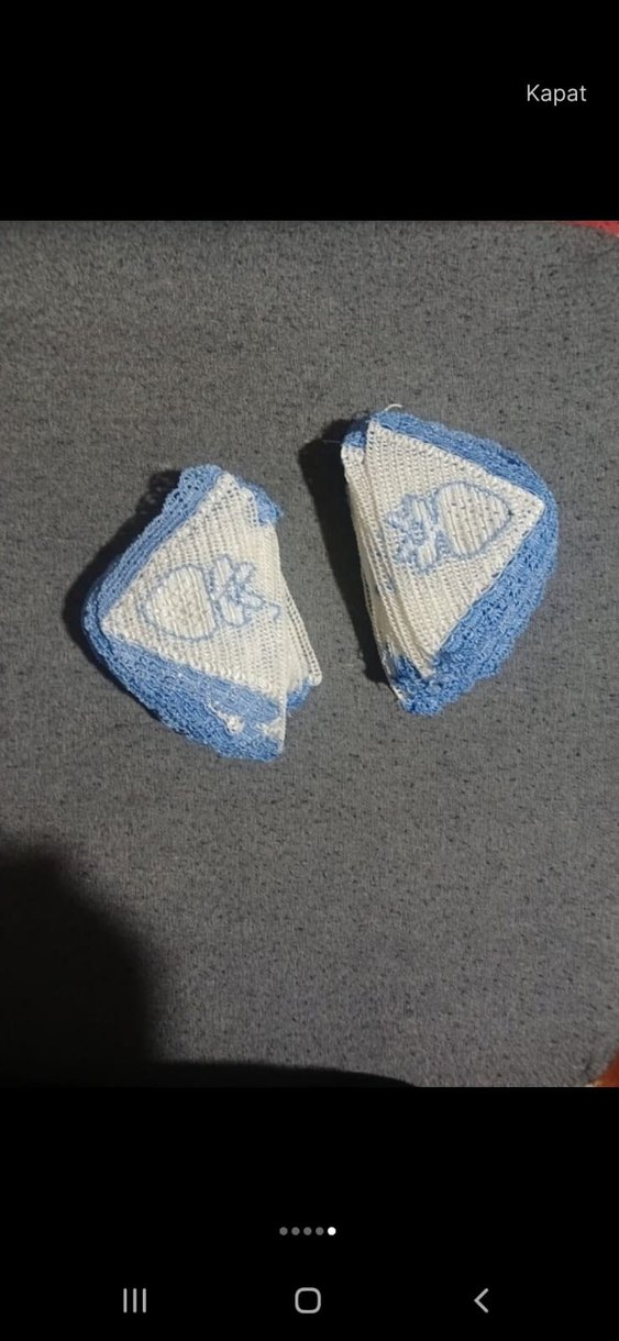 Mavi Kenarlı Örgü dantel - Görsel 2