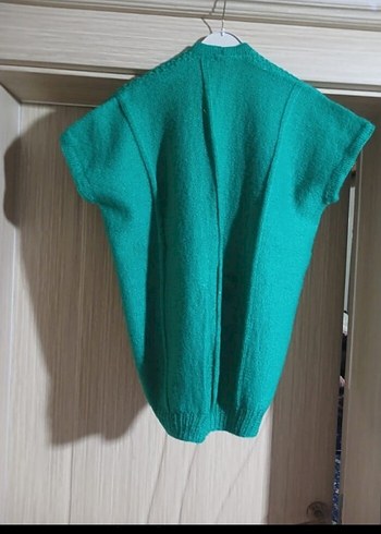 Erkek Yeşil Bohem Örgü Kolsuz Süveter - Görsel 2