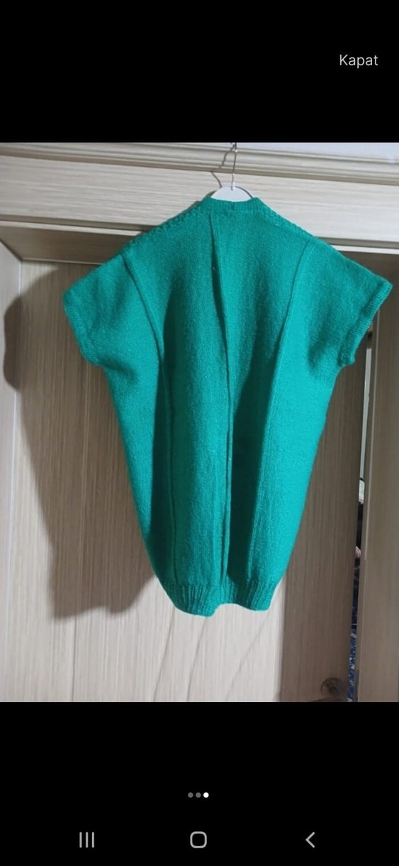 Erkek Yeşil Bohem Örgü Kolsuz Süveter - Görsel 2