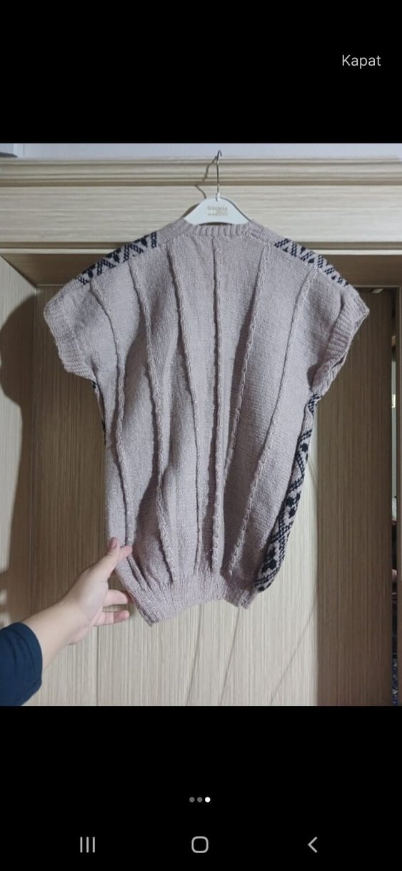 V Yaka Desenli Triko erkek Süveter - Görsel 2