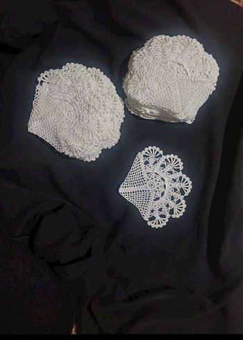 Bohem El Yapımı Beyaz Dantel Motifler mutfak takımı - Görsel 2