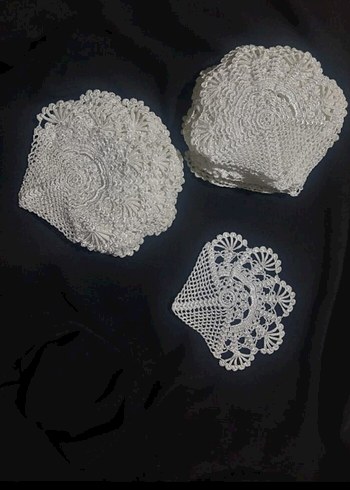 Bohem El Yapımı Beyaz Dantel Motifler mutfak takımı - Görsel 3