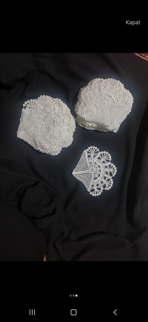 Bohem El Yapımı Beyaz Dantel Motifler mutfak takımı - Görsel 2