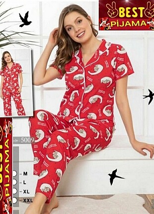 Düğmeli kısa kollu yumuşak esnek pijama takimi 