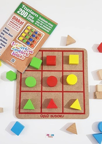 Beden Renkli Ahşap Eğitici Şekiller Sudoku