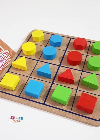 Renkli Ahşap Eğitici Şekiller Sudoku