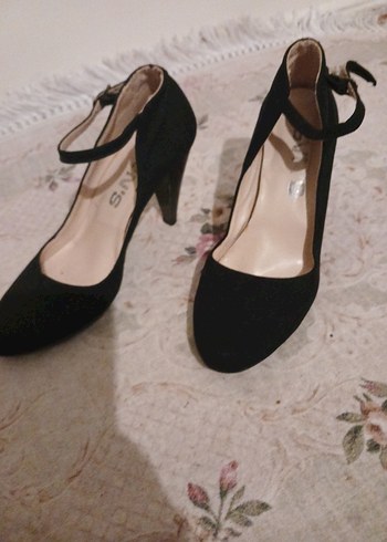 Siyah Tokalı Stiletto Topuklu Kadın Ayakkabı - Görsel 2