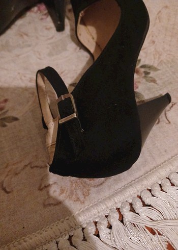 Siyah Tokalı Stiletto Topuklu Kadın Ayakkabı - Görsel 5