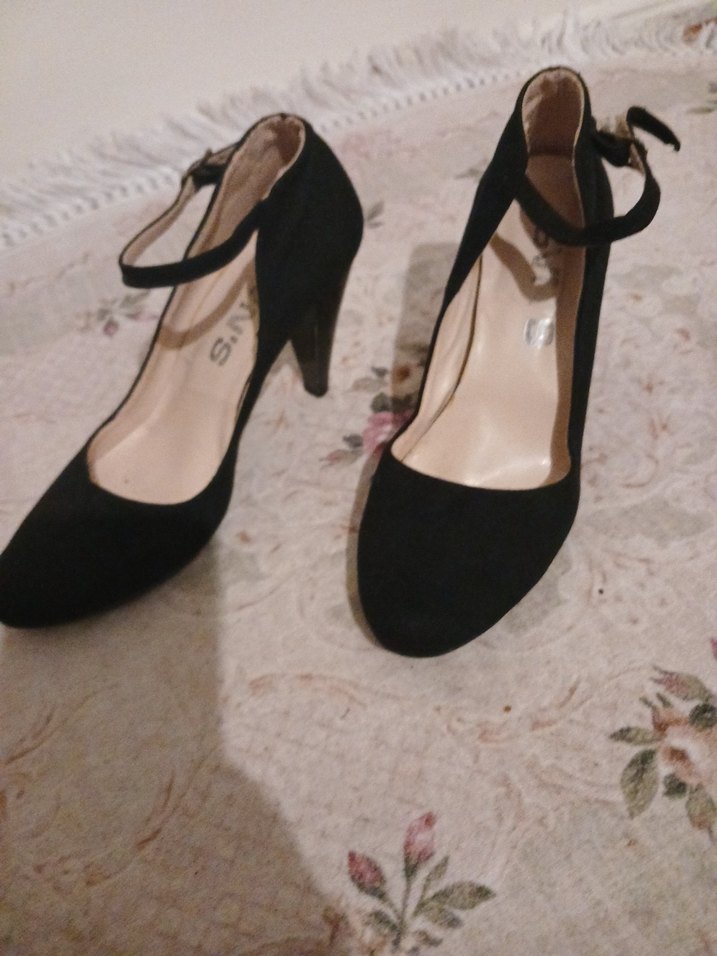 Siyah Tokalı Stiletto Topuklu Kadın Ayakkabı - Görsel 2