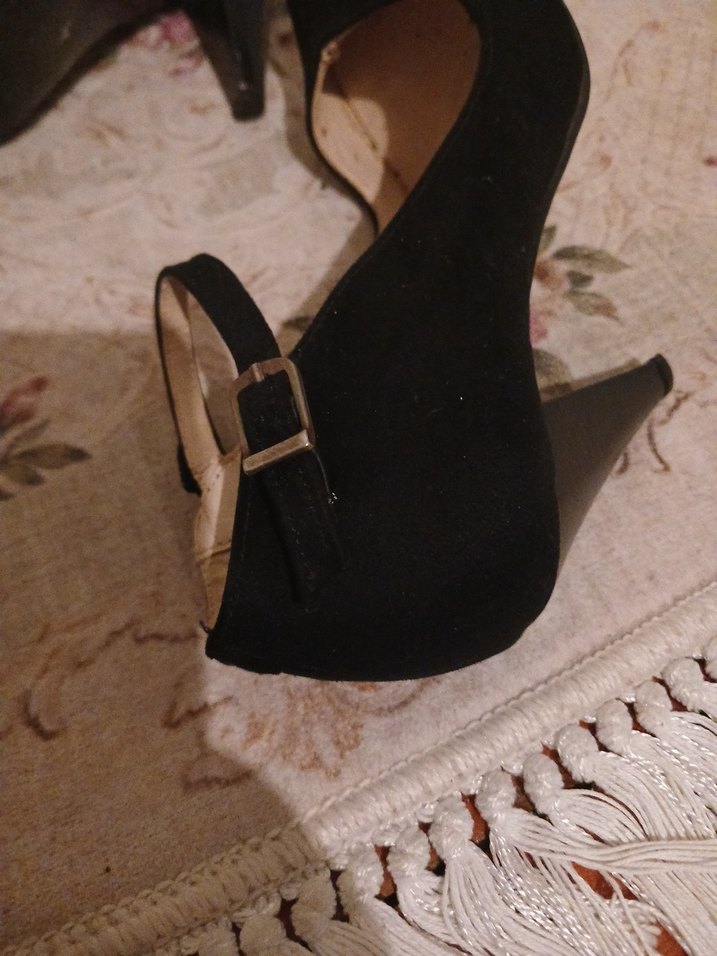 Siyah Tokalı Stiletto Topuklu Kadın Ayakkabı - Görsel 5