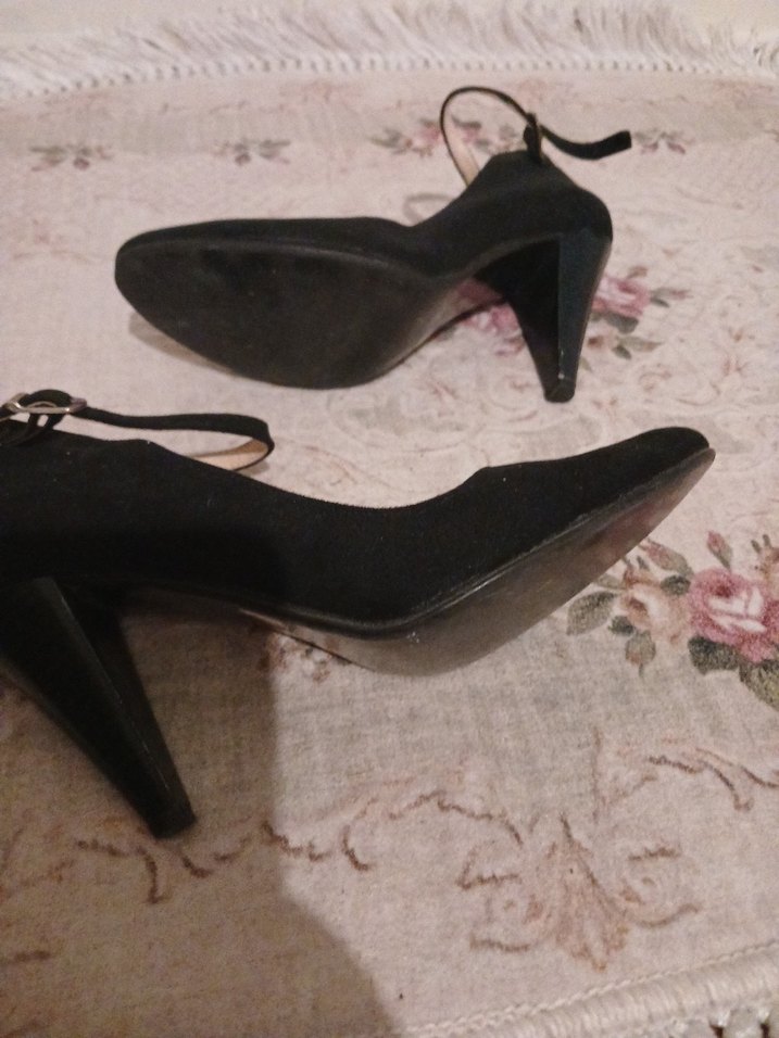 Siyah Tokalı Stiletto Topuklu Kadın Ayakkabı - Görsel 4