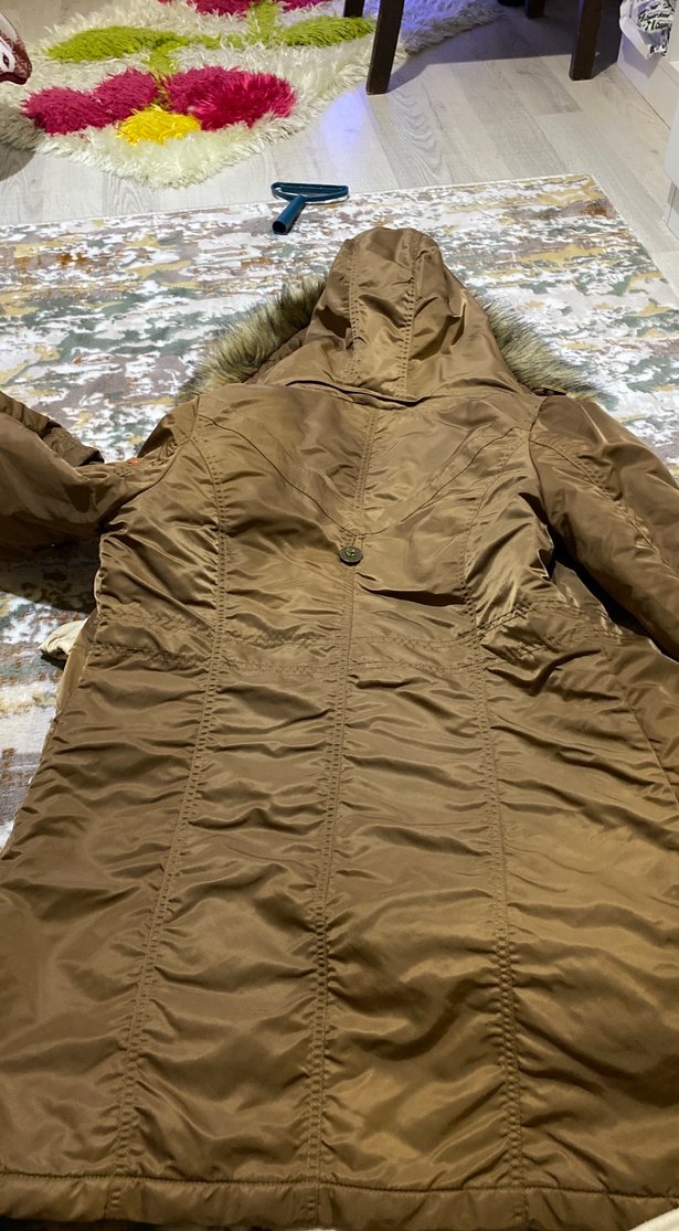 Kahverengi Kürklü Kadın Kaban - Görsel 2