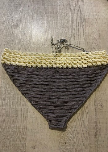 Sarı Örgü Bohem Büstiyer bikini üstü ve altı - Görsel 6