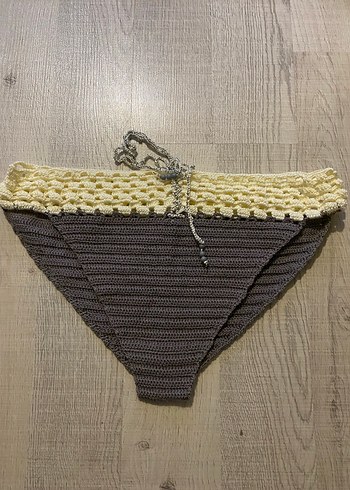 Sarı Örgü Bohem Büstiyer bikini üstü ve altı - Görsel 4