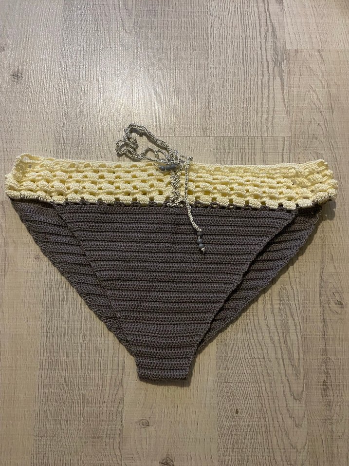 Sarı Örgü Bohem Büstiyer bikini üstü ve altı - Görsel 4