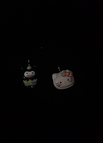 Hello Kitty ve Kuromi Charm Kolye Ucu Bileklik Küpe