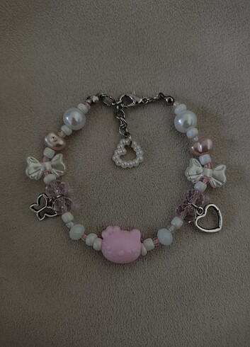 Beden pembe Renk Hello Kitty Coquette Charm Bileklik