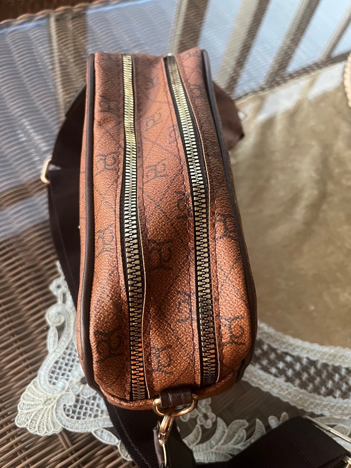 Kahverengi Deri Kadın Çapraz Çanta - Görsel 4