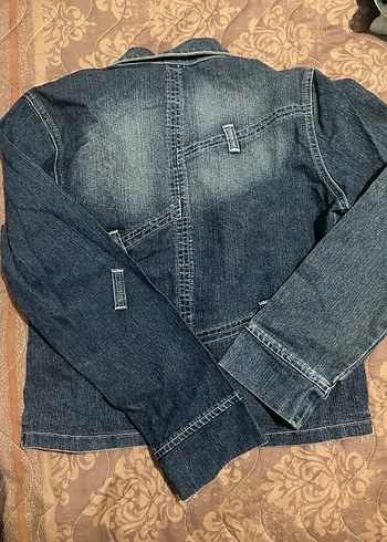 Düğmeli Kadın Denim Ceket, Normal Boy, Lacivert - Görsel 2