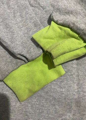 Gri Uzun Kollu Sweatshirt S - Görsel 5