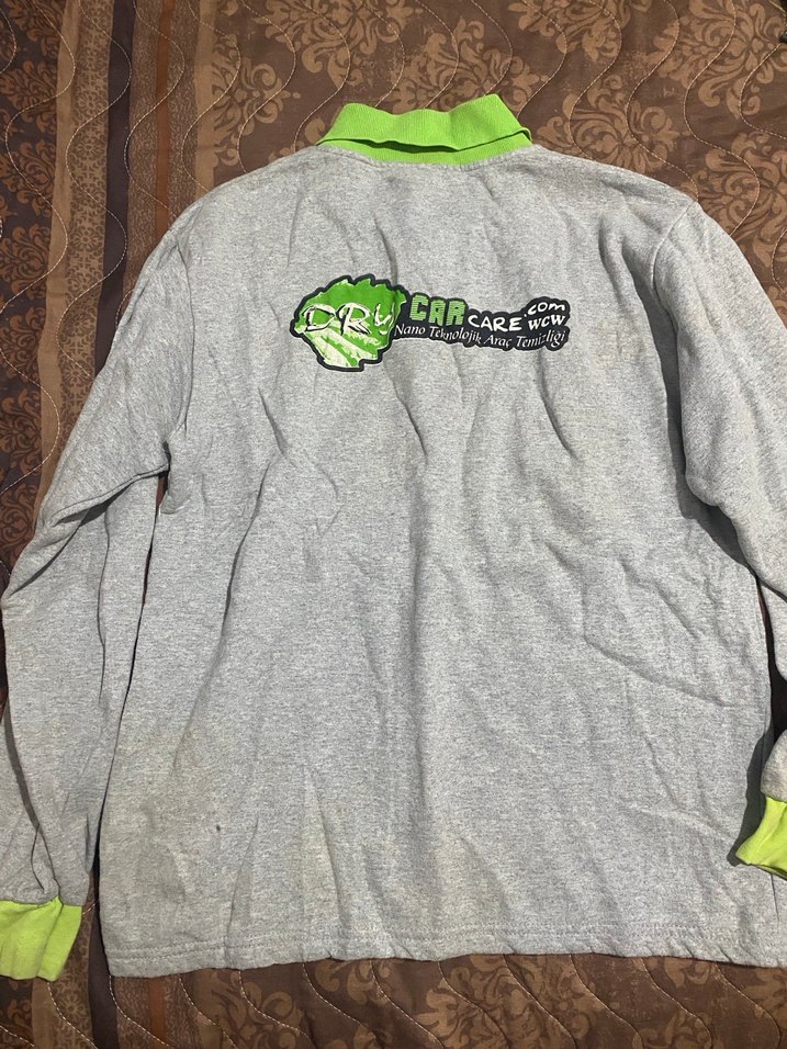 Gri Uzun Kollu Sweatshirt S - Görsel 3