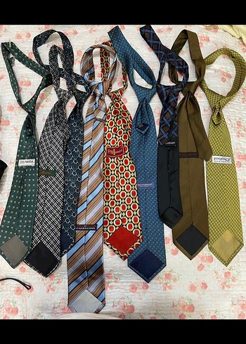 Erkek Vintage Desenli Kravat Seti 9 tane var  tanesi 100 tl - Görsel 2
