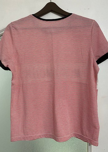 Pembe Çizgili Mon Amour Tişört S - Görsel 2