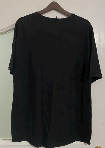 Erkek Siyah Kısa Kollu Keten Tişört L - Görsel 2