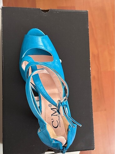 38 Beden mavi Renk Vintage Mavi Topuklu Ayakkabı
