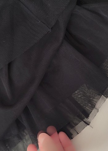 LC Waikiki Kız Çocuk Siyah Fırfırlı Goth Etek