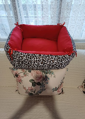 Renkli Leopar Desenli kedi ve kopek Uyku Minderi - Görsel 7