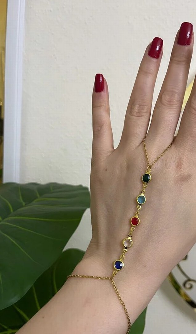 Diger Altın Renk Zincir Detaylı Kadın El Zinciri - Görsel 2