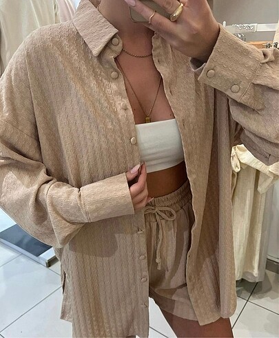 Zara Şort gömlek takım