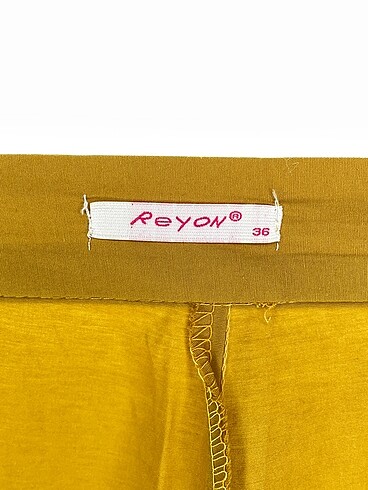 36 Beden sarı Renk PreLoved Kumaş Pantolon %70 İndirimli.