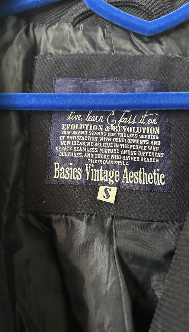 Lacivert Çift Düğmeli Kaban - Görsel 3