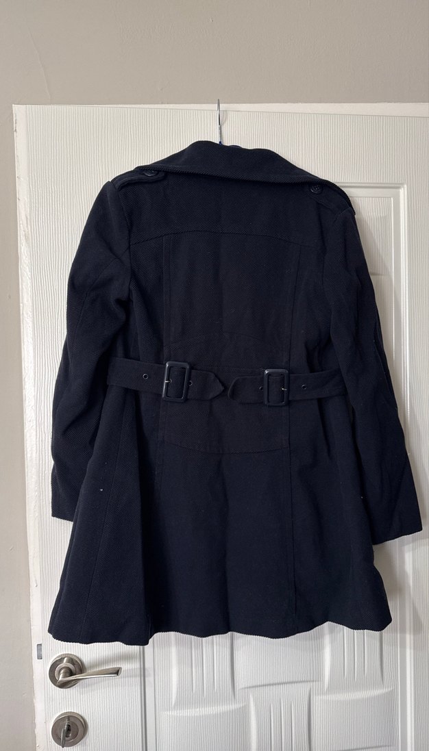 Lacivert Çift Düğmeli Kaban - Görsel 2