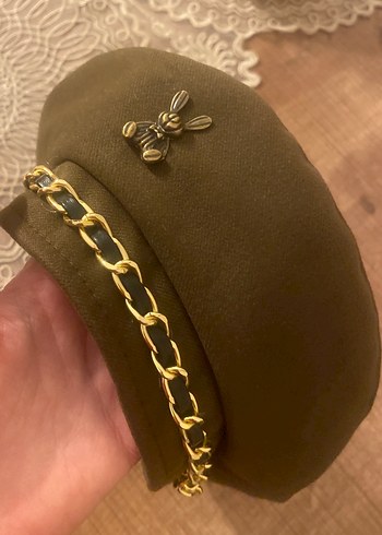 Zincir Detaylı  Süet Kadın Şapka - Görsel 6