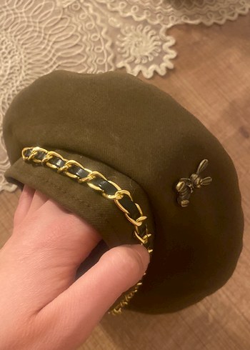 Zincir Detaylı  Süet Kadın Şapka - Görsel 7