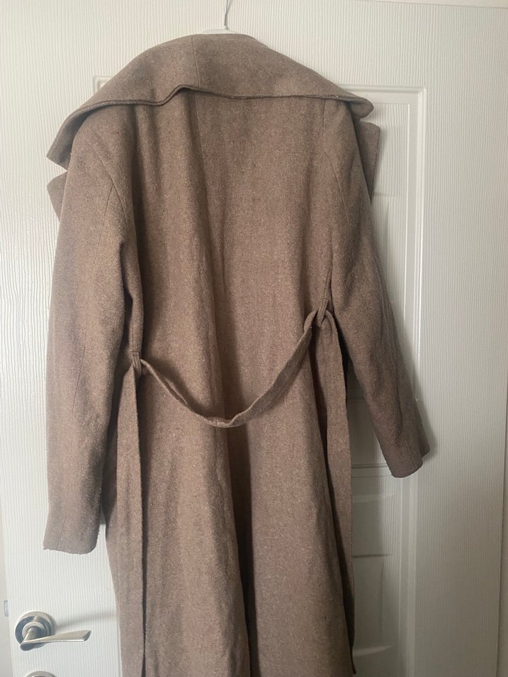 Uzun Kadın Yün Kaban - Görsel 5