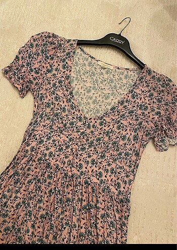 Göğsü düğmeli vintage elbise