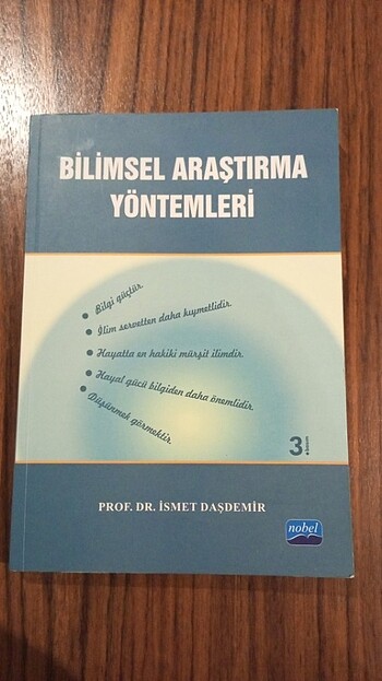 Bilimsel Araştırma Yöntemleri İsmet Daşdemir